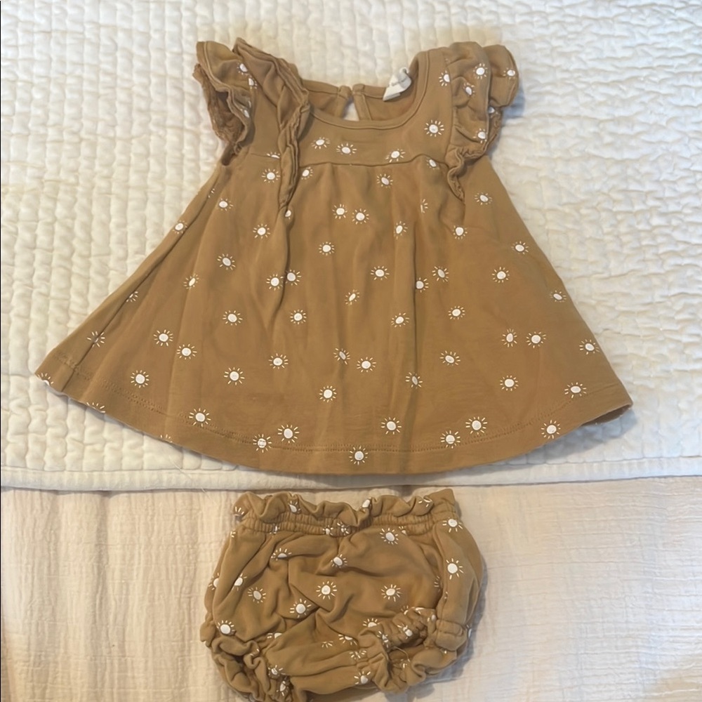 Quincy Mae Tan Diaper Covers with Ruffled Edges